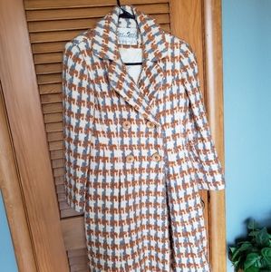 Vintage Princess Pea Coat Grey Gold Retro